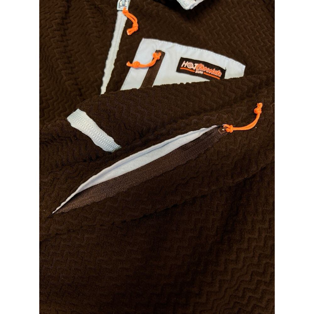 Hot Chocolate Run Jacket Men’s XXL Brown Fleece Hoodie Zip Up Ventures Endurance - Picture 10 of 11